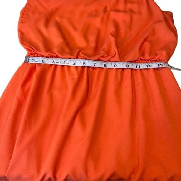 Pixi + Ivy Women's One Shoulder Bow Dress Orange with Size Medium - Picture 9 of 11